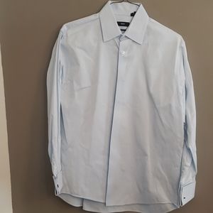 Soft blue/ white mens dress shirt- French cuff